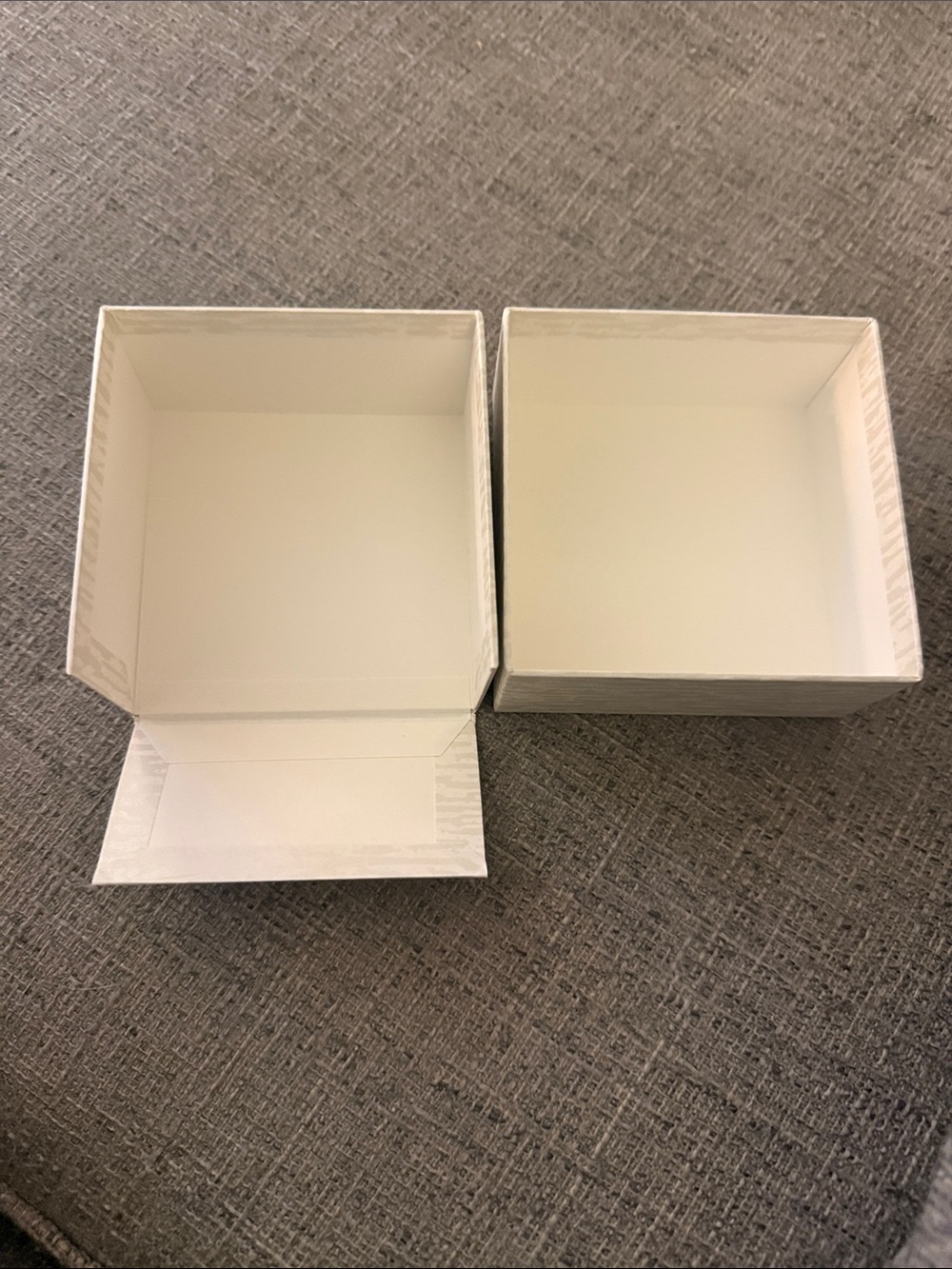 Mikimoto Cream Textured Jewelry Box with Subtle Pattern - Picture 4 of 5